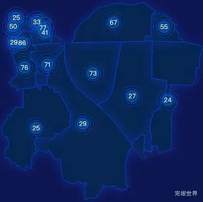 echarts郑州市管城回族区geoJson地图水滴状气泡图